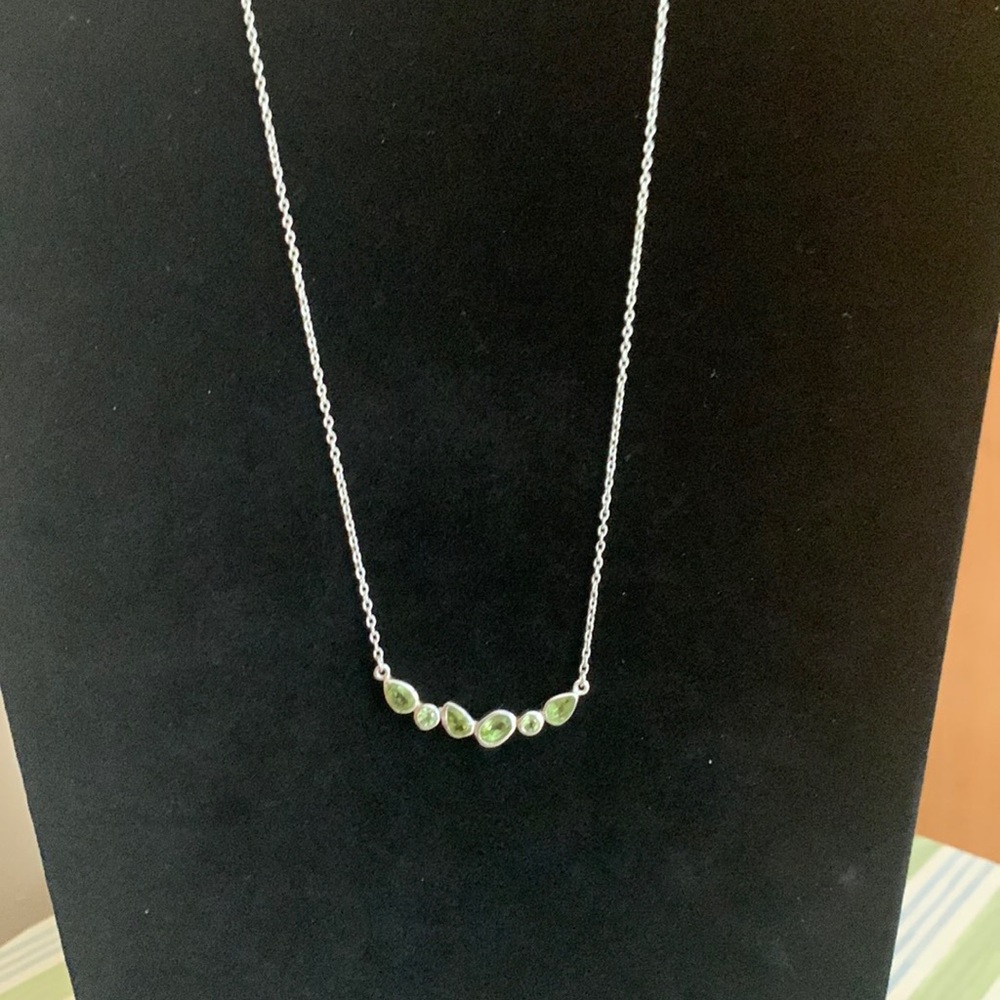 .925sterling silver and Peridot Necklace